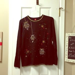 NWT Christmas Sweater bling ornament shiny festive